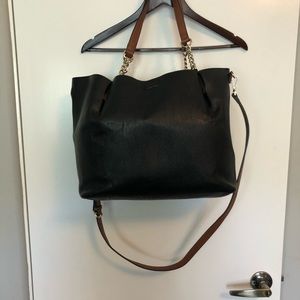 Calvin Klein large reversible tote, black & cognac